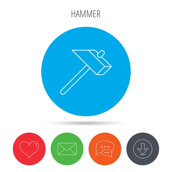 Hammer icon. Repair or fix sign. — Stock Vector