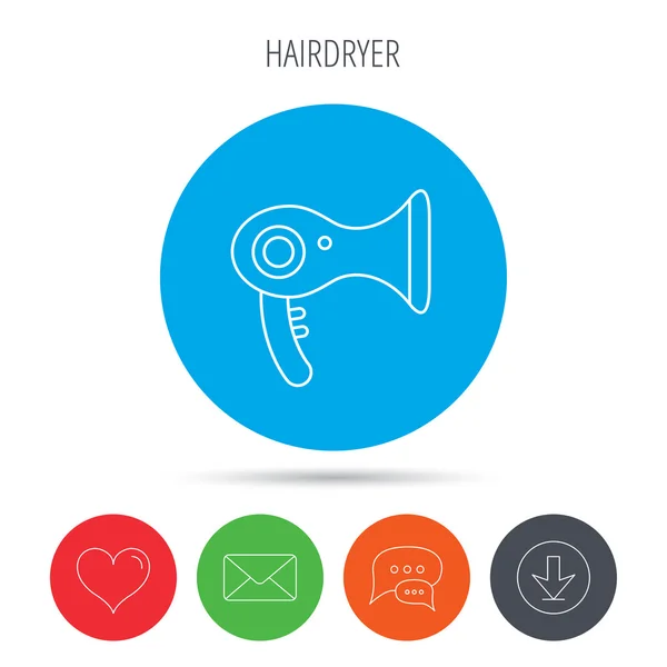 Haardroger pictogram. Elektronische haardroger teken. — Stockvector