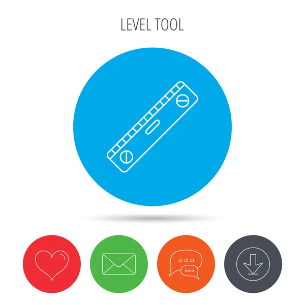 Level tool icon. Horizontal measurement sign. — Stock Vector