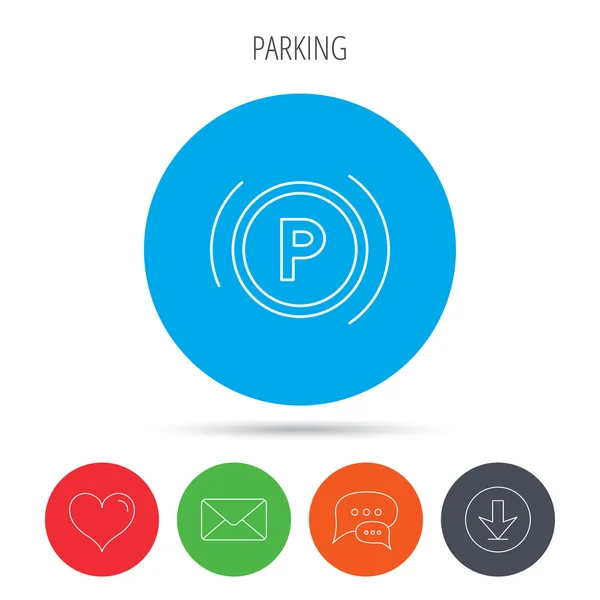 Parking icon. Dashboard sign. — Stock Vector