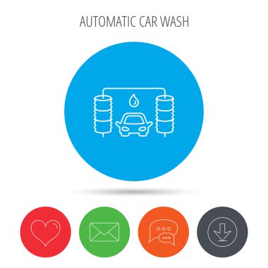 Otomatik carwash simgesi. Temizleme İstasyonu işareti.
