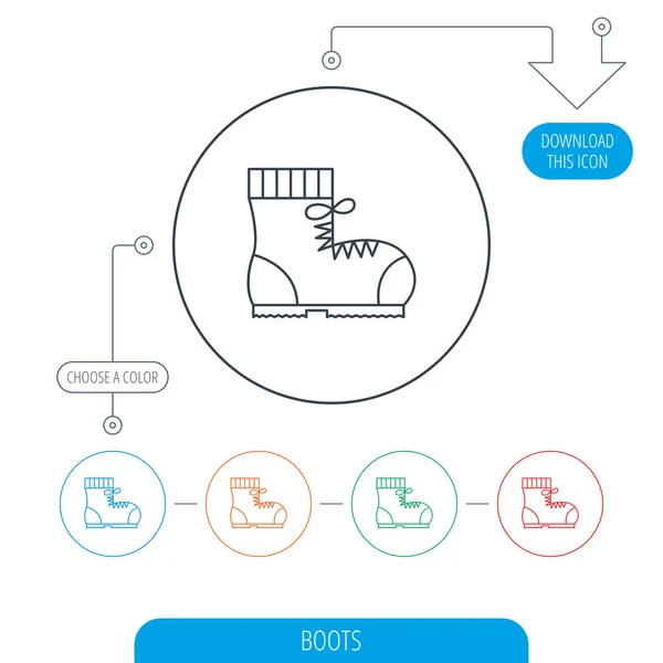 Icono de arranque. Senderismo o señal de zapatos de trabajo . — Archivo Imágenes Vectoriales