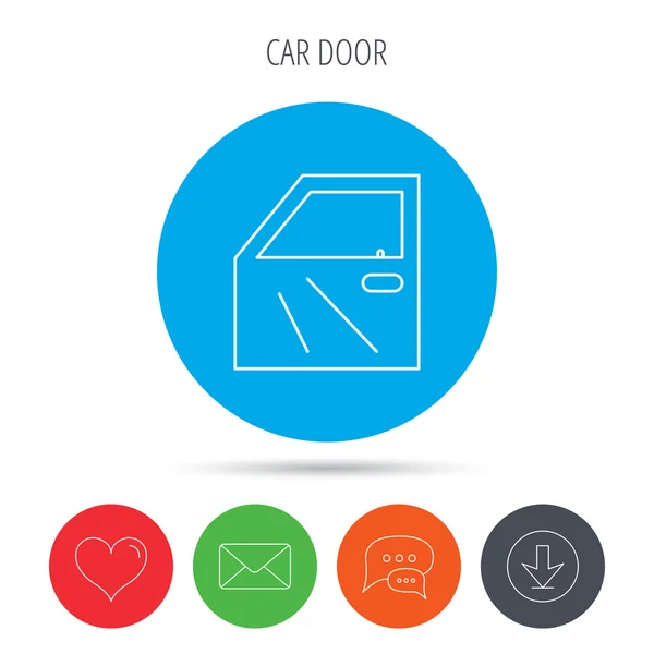 Αυτοκίνητο πόρτα εικονίδιο. Σημάδι αυτοκινήτων κλειδαριάς. — Διανυσματικό Αρχείο