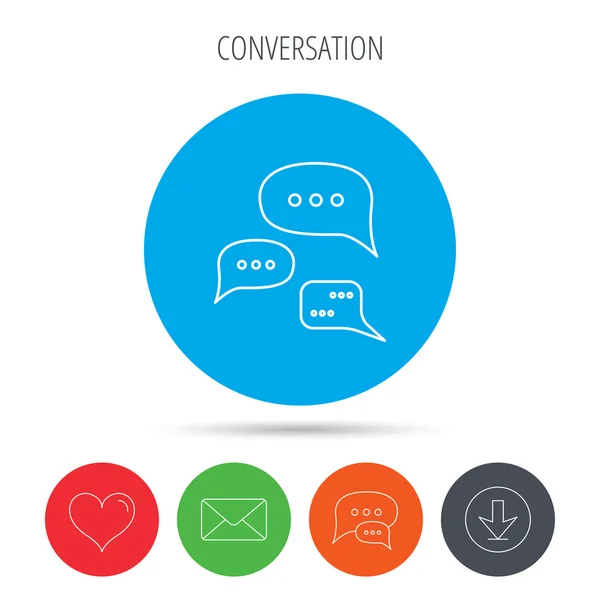 Icona della conversazione. Chat segno bolle vocali . — Vettoriale Stock