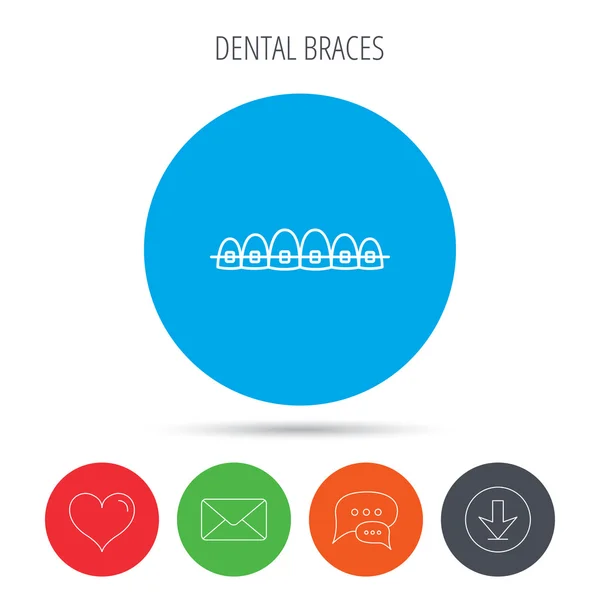 Dental braces icon. Teeth healthcare sign. — Stock Vector