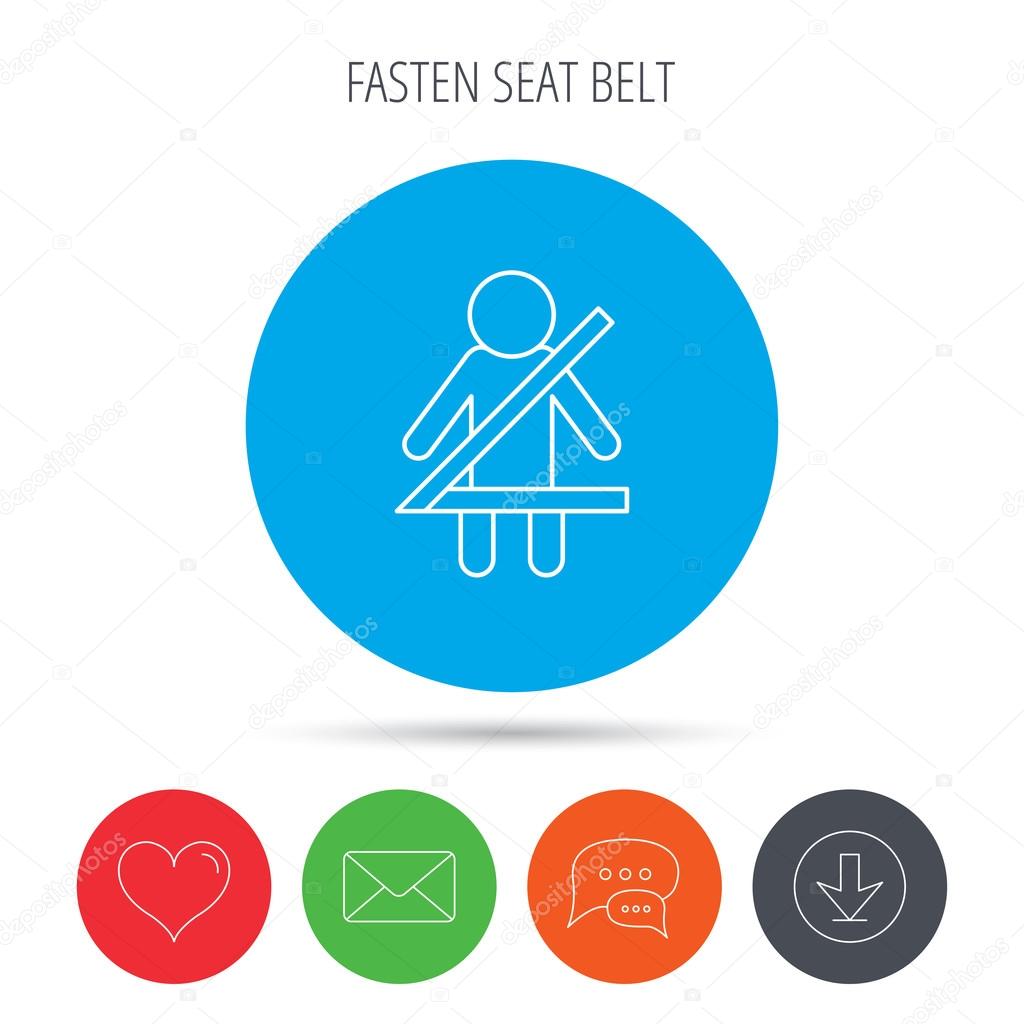 Fasten Seat Belt Icon Human Silhouette Sign Stock Vector C Tanyastock