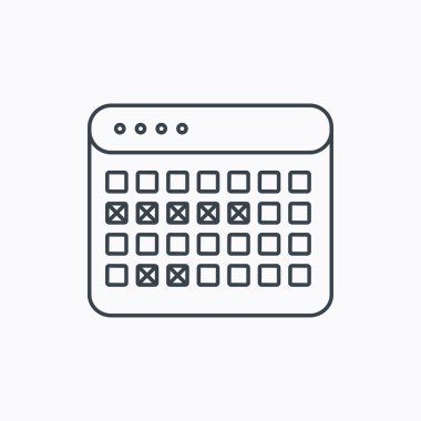 Takvim simgesini. Tatil Organizatör işareti.