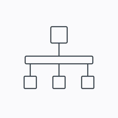 Hiyerarşi simgesi. Kuruluş Grafiği işareti.