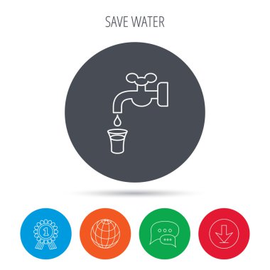 Su simge kaydetmek. Damla işaretiyle vinç.