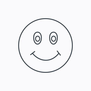 Gülümseme simgesi. Olumlu mutlu yüz işareti.