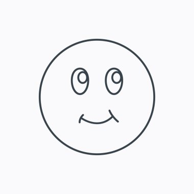 Gülümseme simgesi. Olumlu mutlu yüz işareti.