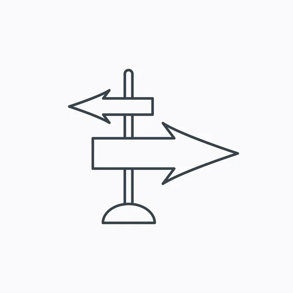 Icône Flèches de direction. Panneau de destination . — Image vectorielle