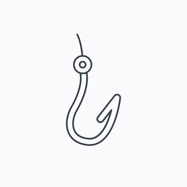 Angelhaken-Symbol. Ausrüstungsschild für Fischer. — Stockvektor