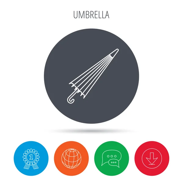 Paraplu pictogram. Bescherming waterteken. — Stockvector