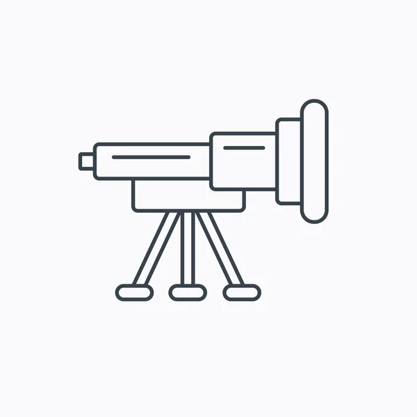Icono del telescopio. Signo Spyglass . — Vector de stock