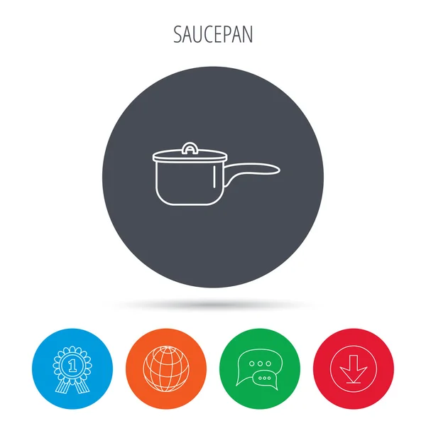 Saucepan icon. Cooking pot or pan sign. — Stock Illustration Saucepan icon. Cooking pot or pan sign. Stock Illustration
