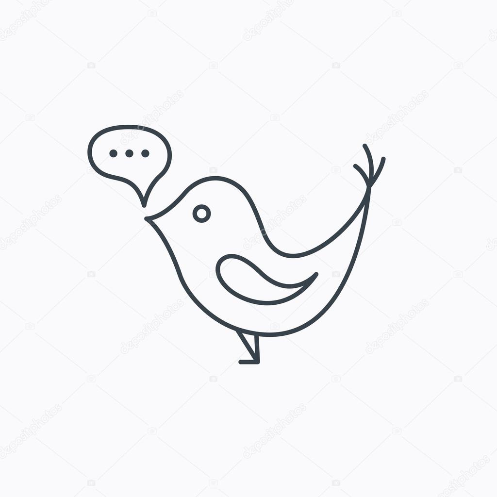 Bird with speech bubble icon. Short messages.