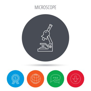 Microscope icon. Medical laboratory equipment. clipart