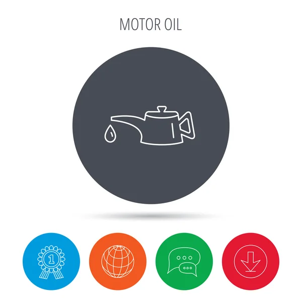 Motorolie pictogram. Brandstof kan met drop teken. — Stockvector