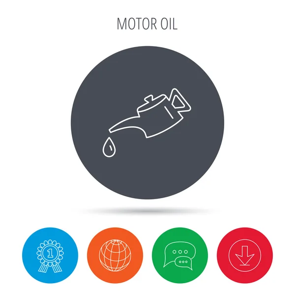 Icono del aceite del motor. Lata de combustible con señal de caída . — Archivo Imágenes Vectoriales