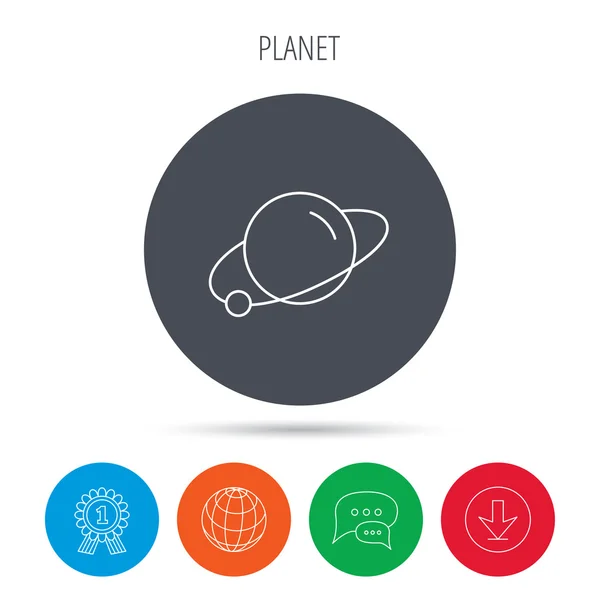 Planet icon. World globe sign. — Stock Vector