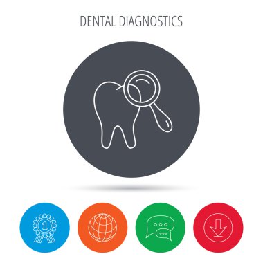 Diş tanılama simgesi. Diş hijyen işareti.