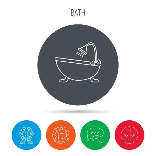 Icona del bagno. Bagno con doccia segno . — Vettoriale Stock
