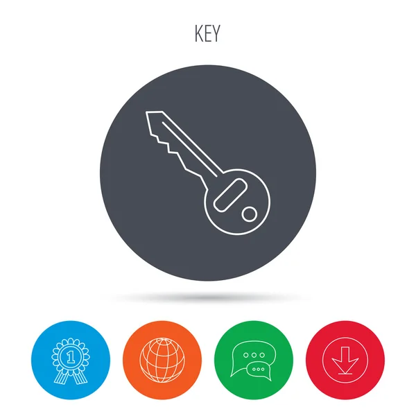 Ícone chave. Porta desbloquear ferramenta sinal . —  Vetores de Stock