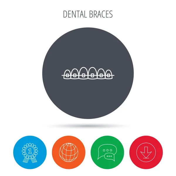 Tandheelkundige accolades pictogram. Tanden gezondheidszorg teken. — Stockvector