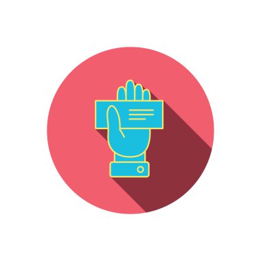 Çek simgesi. İşaret veren.