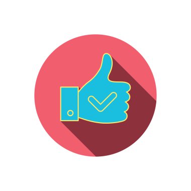 Yukarı gibi simge başparmak. Süper cool oy işareti.