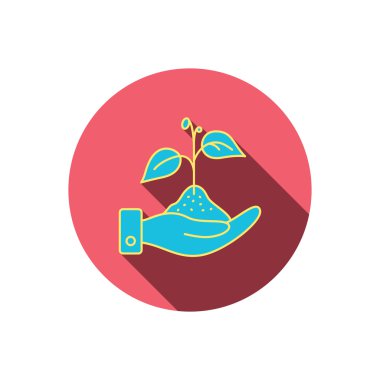 Doğa simge kaydetmek. El bitki Filiz işareti ile.