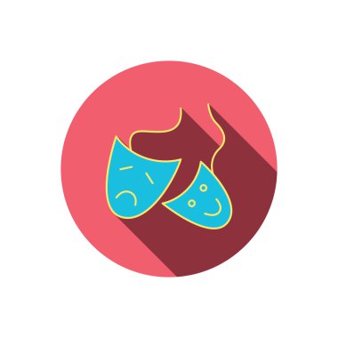 Tiyatro maskeleri simgesi. Drama ve komedi işareti.