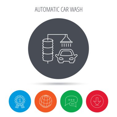 Otomatik carwash simgesi. Temizleme İstasyonu işareti.