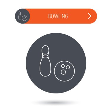 Bowling simgesi. Skittle veya PIN topu işareti ile.