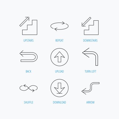 Oklar simgeler. Download, lineer işaretler tekrar.