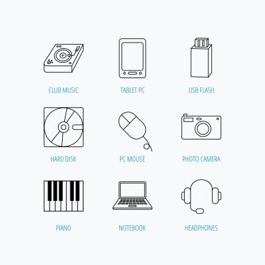 Tablet PC, Usb birden parlamak ve dizüstü dizüstü bilgisayar simgeleri.