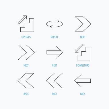 Oklar simgeler. Üst katta, lineer işaretler tekrar.