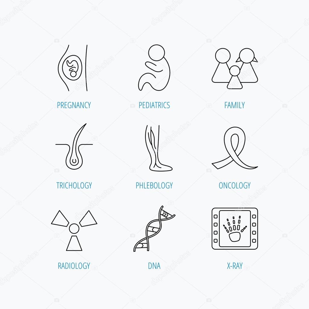 Pregnancy, pediatrics and family icons. Medical.