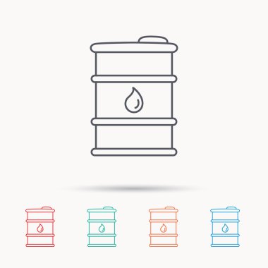Varil petrol simgesi. Su damla işareti ile fıçı.