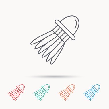 Raketle simgesi. Badminton Spor donatımı.