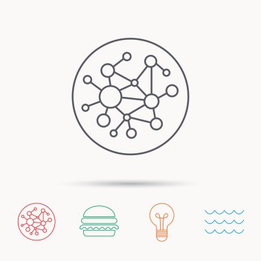 Küresel ağ kutsal kişilerin resmi. Sosyal bağlantılar işareti.