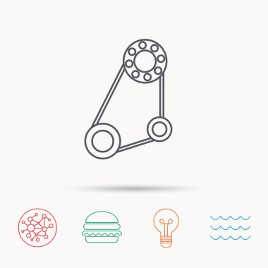 Zamanlama kemer simgesi. Jeneratör kayış işareti.