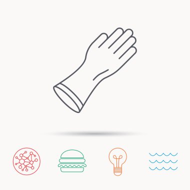 Lastik eldiven simgesi. Lateks el koruma işareti.