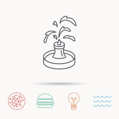 Çeşme simgesi. Park işaret içinde su.