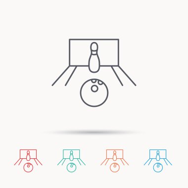 Bowling simgesi. Skittle veya PIN topu işareti ile.