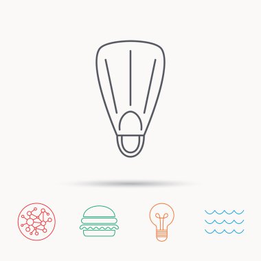 Yüzme palet simgesi. Dalış işareti.