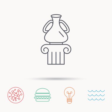 Müze simgesi. Ayağı üye antika vazo.