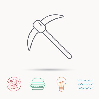 Araştırma aracı simgesi. Kazma ekipman işareti.