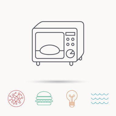 Mikrodalga fırın simgesi. Mutfak aletleri işareti.